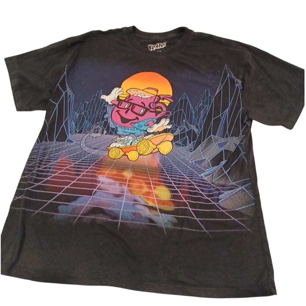 Kool-Aid Full Front Graphic T-Shirt Men's Large Black Mad Engine